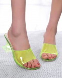  2022 Fashion Newest Womens Green Shoes Silky Broadband Transparent Hi
