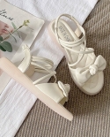  2022 New Summer Ladies Sandals High Heels Fashion Bow Platform Shoes M