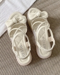  2022 New Summer Ladies Sandals High Heels Fashion Bow Platform Shoes M
