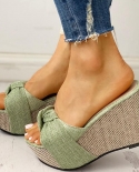  Free Gift Feet Chain Slip On Leisure Platform Summer Sandals  Wedges H