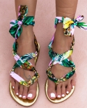  Summer New Women Sandals Female Silk Flat Clip Toe Shoes Ladies Mixed 