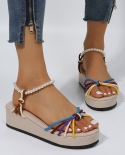  2022 Summer New Summer Women Sandals Female Fashion Thick Bottom Weave