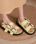  Women Sandals Summer New Female Fashion Buckle Straps Flat Shoes Ladie