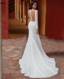  Long Sleeves Wedding Dresses 2022 For Women Charming Satin Bodice V Ne