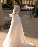  Princess Wedding Dresses 2022 O Neck Long Sleeves Modern Tulle Appliqu