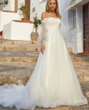  A Line Floor Length Wedding Dress For Woman White Elegant Princess Tra
