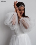  Vintage Tullewedding Dresses Floor Length Puff Long Sleeve Simple Chea
