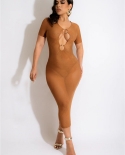 Vestidos midi de moda de verano Hirigin para mujer 2022 sin espalda transparente