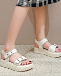 Black Thick Sole Platform Sandals Women Summer Shoes 2022 Fashion Buck