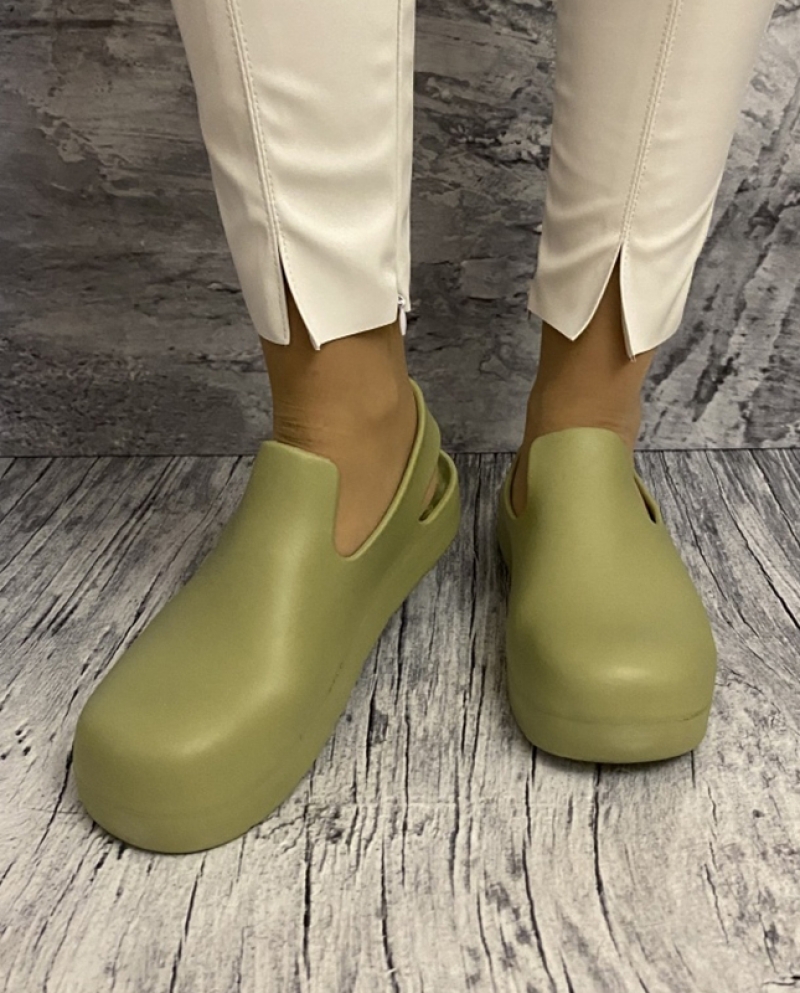 Sapatos Jelly Sandálias Femininas Sólidas Solado Macio Sapatos Casuais de Borracha 2022 Sp