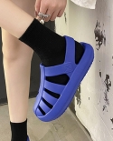  2022 New Summer Women Sandals Ankle Strap Rubber Flat Shoes Soft Sole 