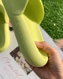  2022 Womens Bread Slippers Platform Open Toe Summer Soft Thick Bottom