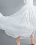  Jmprs Women Elegant High Waist Linen Maxi Skirt Summer A Line Cotton L