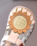  Beige Sunflower Girl Covered Toes Hollow Breathable Sandals 2022 Summe