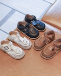  Childrens Hollow Boy Sandals All Match  Cute Kindergarten Covered Toe