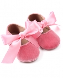 Zapatos para niñas recién nacidas First Walker Pu Princess Bowknot Ribbon Dress
