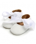 Zapatos para niñas recién nacidas First Walker Pu Princess Bowknot Ribbon Dress
