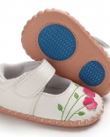 طفلة أحذية حديثي الولادة طفل رضيع لينة اليدوية المطاط الوحيد Embroide