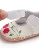 طفلة أحذية حديثي الولادة طفل رضيع لينة اليدوية المطاط الوحيد Embroide