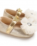 יילוד פעוט נעלי תינוק ילדה נעלי עריסה נסיכה תחרה פרח קשת בוהק זהב סוליית גומי תינוק סוליית ראשונים הליכונים מו