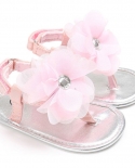 נעלי תינוק סנדלים דירות לילדה pu anti-slip סוליית כסף קיץ פרח עריסה נעלי הליכון תינוק ראשון 4 צבעים סנדלים  c