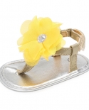  Baby Shoes Girl Flats Sandals Pu Anti Slip Silver Sole Summer Flower C