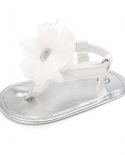  Baby Shoes Girl Flats Sandals Pu Anti Slip Silver Sole Summer Flower C
