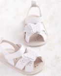 נעלי תינוק סנדלי ילדה רכה סוליית אנטי החלקה נסיכה לבנה עריסת קיץ קלה משקל פרפר סנדלי עריסה סנדל