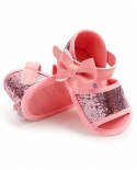 נעלי תינוקות לתינוק סנדלי קיץ לילדה עור בלינג בוהק בוהק קשת נגד החלקה סוליית כותנה לתינוק תינוק ראשון מיטת הליכון