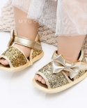  Infant Baby Shoes Girl Summer Sandals Pu Leather Bling Shining Bowknot