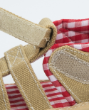 קיץ נעלי ילד לתינוק רטרו קנבס סנדלי תינוק נגד החלקה סוליית גומי רכה נעלי תינוקות תינוקות נעלי תינוק ראשונים נעלי עריסה