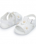 סנדלי תינוקת סנדלי גן קיץ פרח pu נעלי תינוק כותנה שטוחה נגד החלקה סוליה רכה ראשונה הליכונים עריסה shoessan