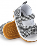  2022 New Baby Girl Shoes Bowknot Love Striped Antislip Soft Rubber Sol
