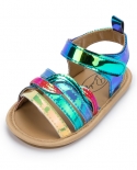 נעלי תינוקות חדשות סנדלי ילדה דירות קיץ pu flash star סוליית גומי נגד החלקה עריסה יילוד פעוט ראשון נעלי הליכה