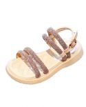  Girls Rhinestone Exquisite Sandals Cute Shine Children Open Toe Non Sl