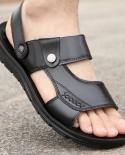  Men Leather Sandals Summer Classic Men Shoes Slippers Soft Sandals Men