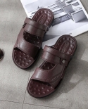  Men Leather Sandals Summer Classic Men Shoes Slippers Soft Sandals Men