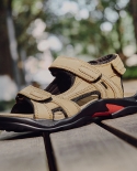 موضة جديدة تنفس الرجال الصنادل جلد طبيعي الصيف أحذية الشاطئ