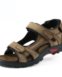 موضة جديدة تنفس الرجال الصنادل جلد طبيعي الصيف أحذية الشاطئ