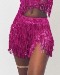  Wsevypo  Sequins Tassels Skirts Summer Beach Party Street Women Lace U