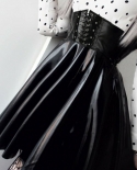  Women  Skirtscriss Cross Bandage High Waist Skirts Gothic Pu Leather F