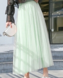 2022 autumn winter vintage tulle skirt women elastic high waist mesh s