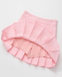  New Spring High Waist Ball Pleated Skirts Harajuku Denim Skirts Solid 
