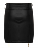  2022 Fashion Pu Leather Mini Skirts Women High Waist Bodycon Pencil Sk