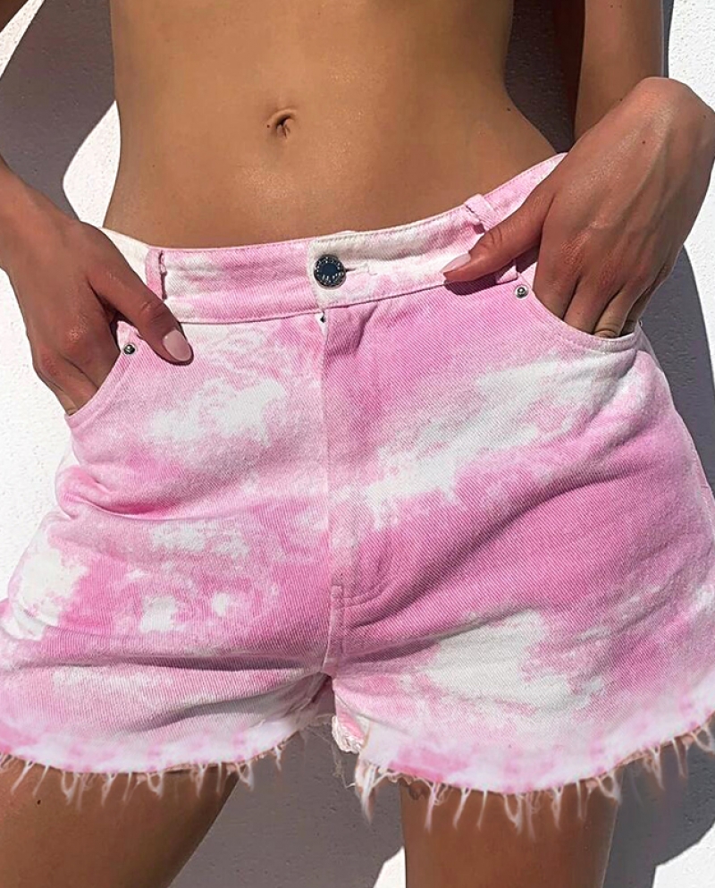 2022  womens denim shorts hole fashion casual summer denim shorts col