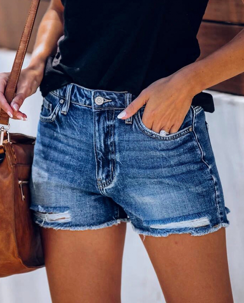 new summer womens denim shorts casual fashion hole jeans shorts with 
