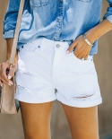 womens denim shorts summer lady clothing crimping high waist jeans sh