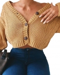  Women Jacket Winter Autumn Twist Sweater Knitted Short Jacket Loose Cr