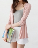  Summer Women Sun Protection Clothing Fashion Elegant Solid Color Knitt