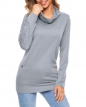  Women Sweatshirt Long Sleeves Stretchy Autumn Female Knit Hoodies Soft